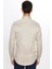 Erkek Slim Fit Dar Kesim Uzun Kollu Pamuklu Saten Taş Renk Gömlek 5