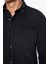 Erkek Slim Fit Dar Kesim Uzun Kollu denim Çift Cep Çıtçıtlı Siyah Gömlek 4