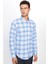 Erkek Slim Fit Dar Kesim Uzun Kollu Pamuklu Kolay Ütü Kareli Düğmeli Yaka Gömlek 2