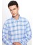 Erkek Slim Fit Dar Kesim Uzun Kollu Pamuklu Kolay Ütü Kareli Düğmeli Yaka Gömlek 3