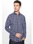 Erkek Slim Fit Dar Kesim Uzun Kollu Pamuklu Kolay Ütü Kareli Düğmeli Yaka Gömlek 1