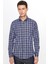 Erkek Slim Fit Dar Kesim Uzun Kollu Pamuklu Kolay Ütü Kareli Düğmeli Yaka Gömlek 5