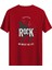 Gitar Baskılı Unisex Slim Fit Tişört Bisiklet Yaka T-Shirt Kırmızı 2