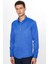 Erkek Modern Slim Fit Dar Kesim Uzun Kollu Pamuklu Kolay Ütü Armürlü Sax Mavi Gömlek 3