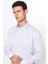 Erkek Modern Slim Fit Dar Kesim Uzun Kollu Pamuklu Çizgili 4 Mevsim Italyan Yaka Gömlek 3
