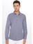 Erkek Modern Slim Fit Dar Kesim Uzun Kollu Pamuklu Kolay Ütü Armürlü Mavi Gömlek 1