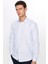 Erkek Modern Slim Fit Dar Kesim Uzun Kollu Pamuklu Çizgili 4 Mevsim Italyan Yaka Gömlek 1