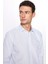 Erkek Modern Slim Fit Dar Kesim Uzun Kollu Pamuklu Çizgili 4 Mevsim Italyan Yaka Gömlek 3