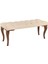 Gazzini Furniture Classic Lükens Gürgen Ayak Chester Model Kapitoneli Krem Bench 3