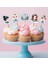 15ADET Mavi Balerin Sevimli Cupcake Doğum Günü Süsü Pasta Kürdanı 6-7cm Cupcake Kürdanı 1