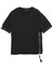 Fermuar Detaylı Bisiklet Yaka T-Shirt Siyah 1