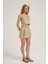 Kumaş Matchli Askılı Crop Bluz Taş 4
