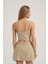 Kumaş Matchli Askılı Crop Bluz Taş 5