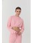 Kapüşonlu Crop Sweatshirt Pembe 1