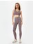 Dikişsiz Tayt Spor Yüksek Bel Tül Detaylı Kırçıllı Slim Fit 2