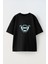 Devil Mask Tasarım Baskılı Pamuk Sıyah Oversize T-Shirt 1