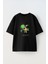 Rafael Tasarım Baskılı Pamuk Sıyah Oversize T-Shirt 1