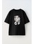 To Loud Tasarım Baskılı Pamuk Sıyah Oversize T-Shirt 1
