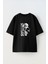 Supreme Kurukafa Tasarım Baskılı Pamuk Sıyah Oversize T-Shirt 1