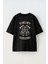 See Youın Valhalla Tasarım Baskılı Pamuk Sıyah Oversize T-Shirt 1