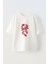 Kılıca Dolanmıs Ejderhatasarım Baskılı Pamuk Beyaz Oversize T-Shirt 1