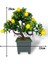Bonsai Limon Ağacı Dekoratif Yapay Ağaç Yeşil Bonzai 28*23 Cm Siyah Kare Saksıda 2