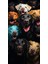 Renkli Köpek Ailesi Duvar Poster 30 x 42 Çerçevesiz 1