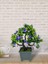 Yapay Çiçek Mor Çiçekli Bonsai Ağacı Dekoratif Yapay Ağaç Bonzai 29*24 Cm Siyah Kare Saksıda 4