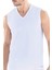 Loose Fit 2'li V Yaka Beyaz Sıfır Kol Atlet C7T2N2O9 2