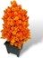 Yapay Çiçek Bonsai Ağacı Turuncu Kozalak Model Dekoratif Yapay Ağaç Bonzai 30*15 Cm Siyah Kare Saksıda 1