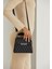 Kadın Siyah Tek Gözlü Ayarlanabilir Askılı Kare Suni Deri Omuz Çantası Günlük Çanta Clutch 1