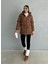 Puffer 4 Cep Detaylı Kapüşonlu Şişme Mont 4