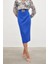 Aksesuar Detaylı Kalem Etek - Mavi 4