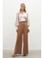 Zincirli Saten Krep Pantolon - Camel 1