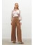 Zincirli Saten Krep Pantolon - Camel 2