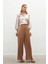 Zincirli Saten Krep Pantolon - Camel 3