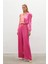 Zincirli Saten Krep Pantolon - Fusya 2