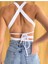 Wear And Wear Kadın Ekru Beyaz Bel Bağlamalı Astarlı Sandy Croptop Büstiyer 2