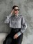 Kadın Parlak Simli Kısa Oversize Basic Parlak Saten Gömlek Yeni Sezon Crop Saten Gömlek 4