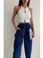 Wear And Wear Kadın Beyaz Fitilli Triko Pencereli Halka Detay Askılı Crop Bluz 3