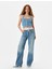 Bol Paça Kot Pantolon Çift Bel Detaylı Pamuklu - Straight Fit Jean 1