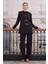 Kruvaze Blazer Ceket Pantolon Takım Siyah 1