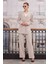 Kruvaze Blazer Ceket Pantolon Takım Bej 8