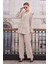 Kruvaze Blazer Ceket Pantolon Takım Bej 10