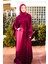 Koyu Fuşya Ipek Abaya 4