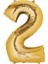 Party Folyo Balon 2 Rakamı Altın (Gold) Rengi 40 Inc 100 cm (1 Metre) 1