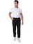 Ince Yazlık Erkek Yüksek Bel Rahat Salaş Pamuklu Slouchy Fit Basic Beli Lastikli Bilek Boy Pantolon 2