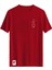 Keman Baskılı Slim Fit Tişört Bisiklet Yaka T-Shirt Kırmızı 2