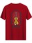 Keman Baskılı Slim Fit Tişört Bisiklet Yaka T-Shirt Kırmızı 1