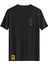 Keman Baskılı Slim Fit Tişört Bisiklet Yaka T-Shirt Siyah 2